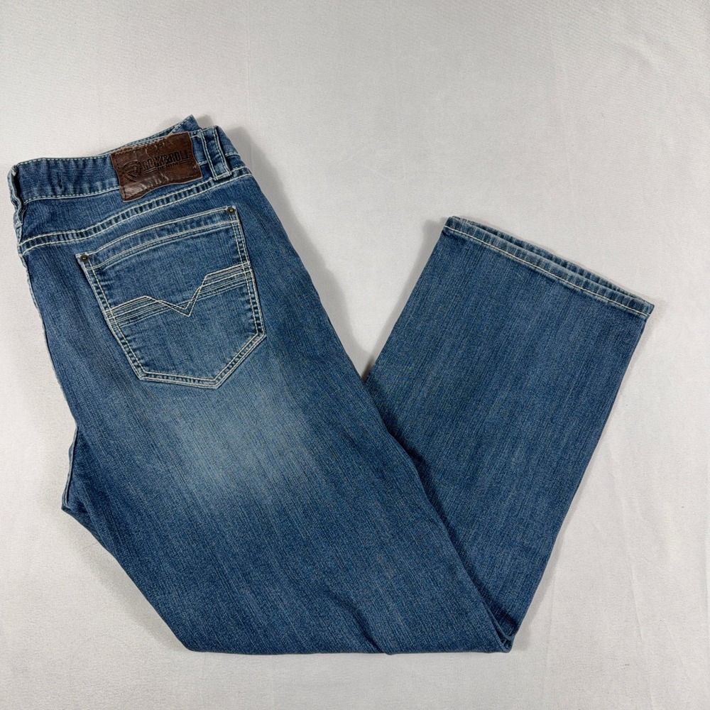 Rock & Roll Denim Double Barrel Straight Relaxed Leg Jeans Mens 40x32